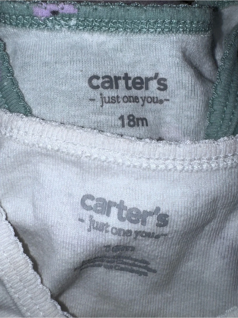 Carters size 18 months 2 bodysuit onesies bundle